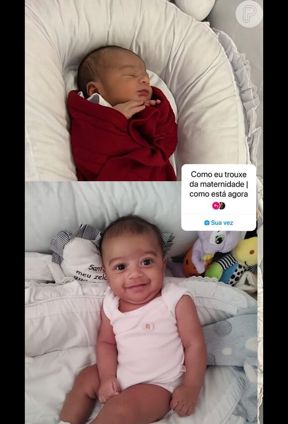 Filho de Viviane Araujo antes e depois: atriz exibiu um comparativo do pequeno atualmente com o dia que saiu da maternidade