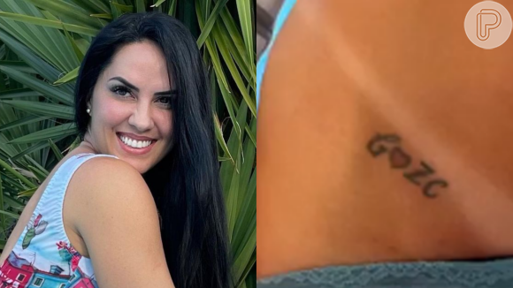 Graciele Lacerda fez tatuagem para homenagear Zezé Di Camargo. Ela desenhou 'G♥ZC', mas de relance, parece estar escrito 'Goze'