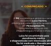 Equipe de Luiza Martins divulgou comunicado sobre estado de saúde da cantora