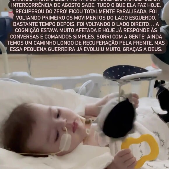 Nova foto de filha caçula de Juliano Cazarré é postada pela mulher do ator para comemorar evolução da saúde da bebê