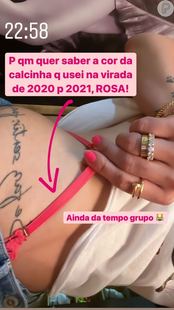 Virgínia Fonseca passou a virada de 2020 para 2021 com uma calcinha rosa