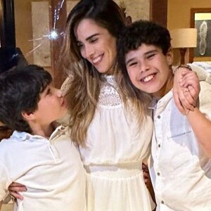 Wanessa Camargo posou em momento de carinho com os filhos, José Marcus, de 10 anos, e João Francisco, de 8
