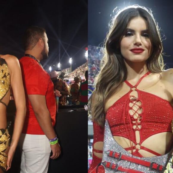 Bruna Marquezine alia cintura baixa e decote profundo em look divertido de bananas na Sapucaí. Fotos!