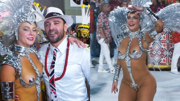 Diogo Nogueira acompanha Paolla Oliveira no Desfile das Campeãs e web torce: 'Tomara que tenhamos uma rainha gravidinha'