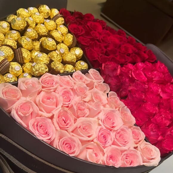 Bruna Biancardi recebeu de Neymar muitas flores e chocolates