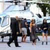 Lindsay Lohan chega em Florianópolis de helicópetro