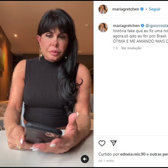 Gretchen reforçou que está muito bem com sua aparência