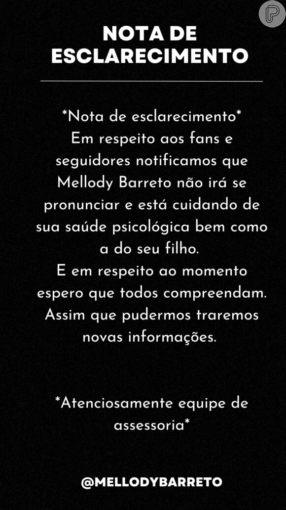 Cunhada de Virgínia Fonseca, Mellody Barretos emitiu comunicado oficial após vídeo do marido viralizar nas redes