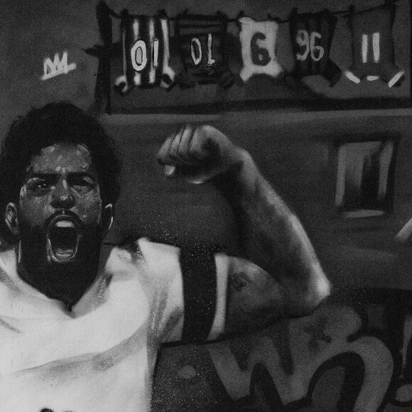 Gabigol tem diversas referências ao esporte em sua parede no salão de jogos da mansão