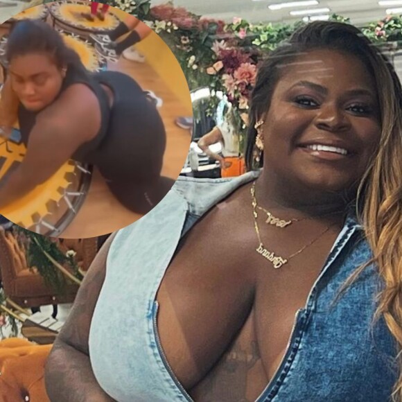 Jojo Todynho surgiu em posição inusitada ao dançar em cama elástica na academia