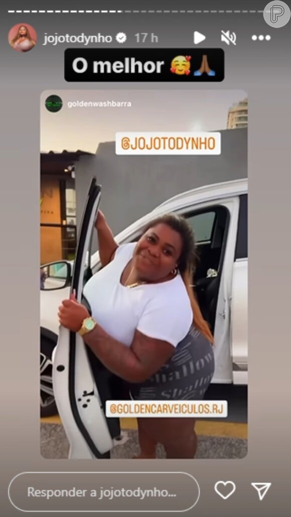 Amigo de Jojo Todynho mostrou a felicidade da cantora ao buscar seu novo carro