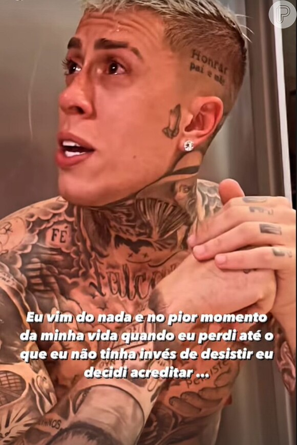 MC Daniel chorou muito ao relembrar os momentos difíceis