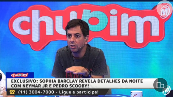 Todos no programa do Chupim ficaram chocados com a fofoca envolvendo a suposta suruba de Neymar e Pedro Scooby.