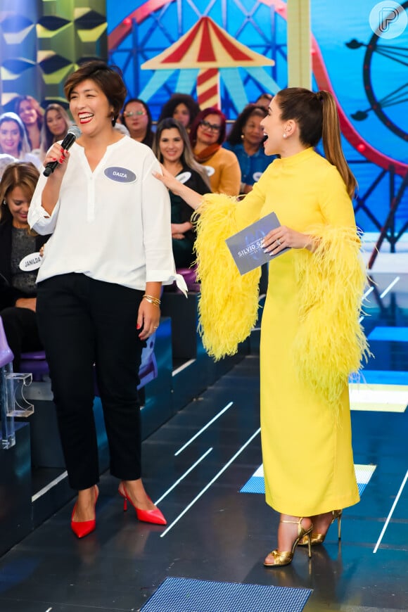 Daiza se encontrou com Patricia Abravanel na gravação de 60 anos do 'Programa Silvio Santos'