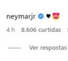Neymar usou emojis apaixonados para comentar a foto de Bruna Biancardi na Grécia