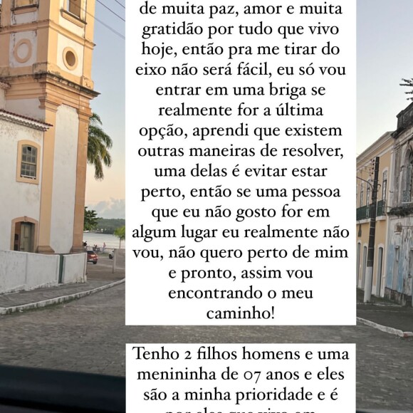 Deolane Bezerra avisou, no entanto, que ela só quer paz e que está fugindo de brigas