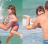 Rafa Vitti e a filha, Clara Maria, foram à praia neste sábado, 24 de junho de 2023