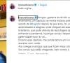 Manoel Soares publicou um vídeo nas redes sociais sobre sua saída