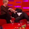 Meryl Streep ainda fez uma carícia na cabeça do ator Mark Rufalo após beijá-lo