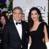 George Clooney subiu ao palco do Globo de Ouro 2015 e fez declaração para a mulher, Amal Alamuddin: 'Eu não poderia estar mais orgulhoso de ser seu marido'