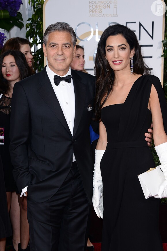 George Clooney subiu ao palco do Globo de Ouro 2015 e fez declaração para a mulher, Amal Alamuddin: 'Eu não poderia estar mais orgulhoso de ser seu marido'