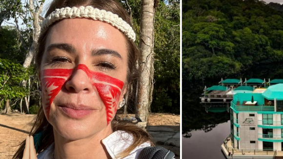 Luxo! Luciana Gimenez se hospeda em resort flutuante no meio da Floresta Amazônica com diárias de até R$ 5.200