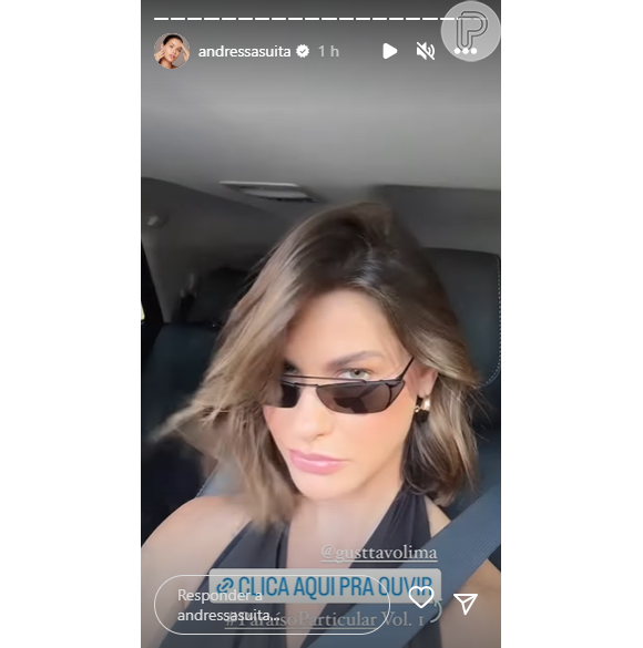 Andressa Suita pediu para seus seguidores escutarem Gusttavo Lima e espantou rumor de crise.