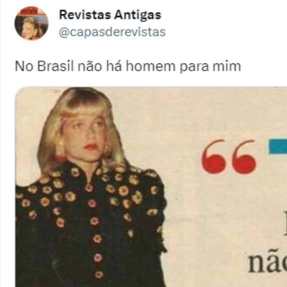 Xuxa: frase 'No Brasil, não há homem para mim' estampou uma revista, naquela tradicional sessão que trazia apenas aspas de celebridades