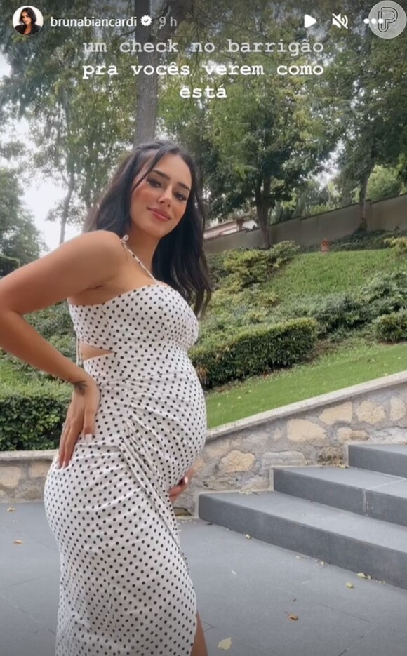 Bruna Biancardi mostrou o crescimento da barriga de gravidez