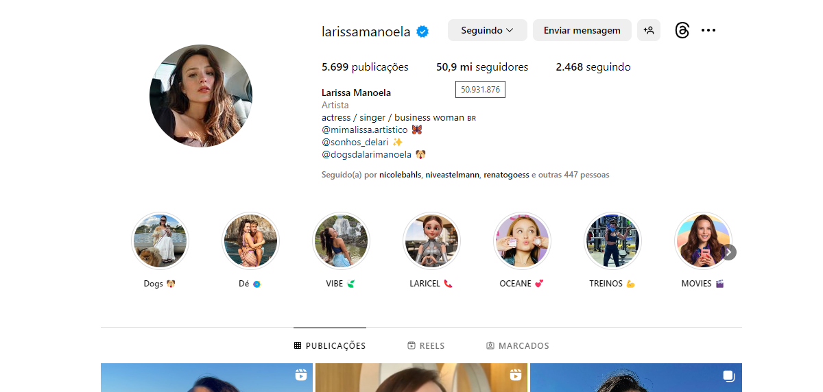 Foto Larissa Manoela Conquista O Número De 50 9 Milhões De Seguidores