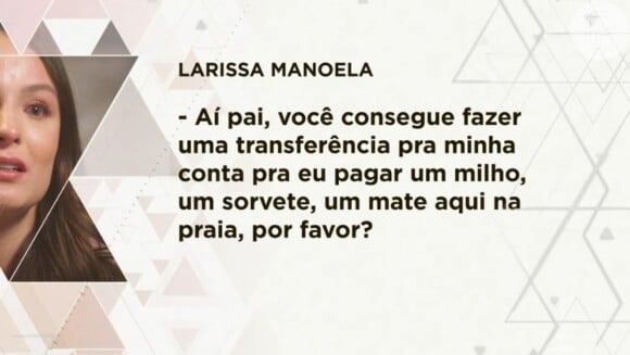 Larissa Manoela contou que não tinha dinheiro para comprar coisas simples do dia a dia