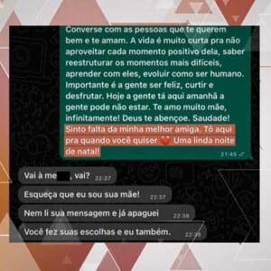 Larissa Manoela mostrou a troca de mensagens com a mãe no 'Fantástico' deste domingo, 20 de agosto de 2023