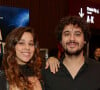 Thati Lopes e George Sauma compareceram à sessão para convidados do musical 'O Jovem Frankenstein'