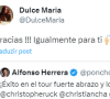 No início da 'Soy Rebelde Tour', Alfonso Herrera deixou uma mensagem para seus ex-companheiros do RBD e foi respondido por Dulce María