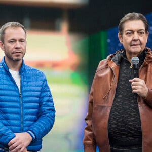 Fausto Silva recebeu Tiago Leifert em seu programa na Band; apresentador foi quem substituiu o veterano na Globo