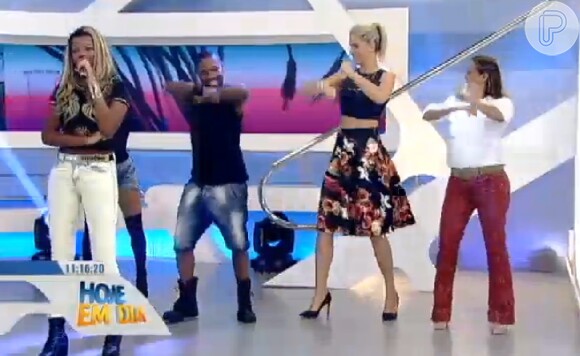Ana Hickmann dançou ao som da funkeira MC Ludmilla no 'Hoje em Dia'