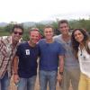 Barrichello posta foto com Luciano Huck e Márcio Garcia em gravação do 'Caldeirão'