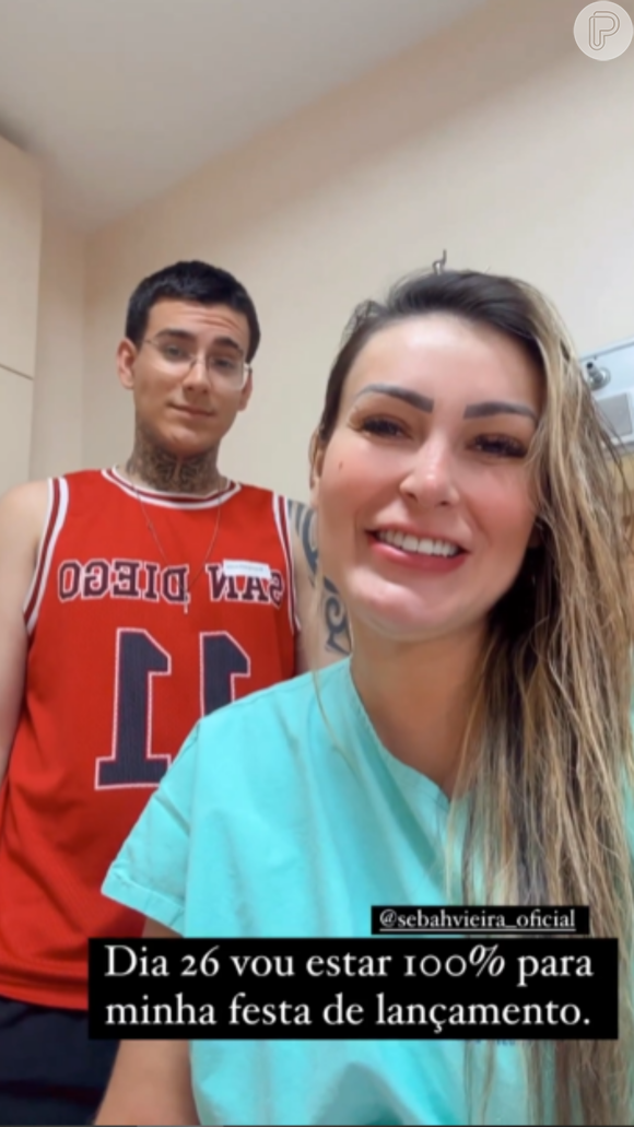 Andressa Urach confirmou internação através do perfil do filho, Arthur, nesta quinta-feira (21)