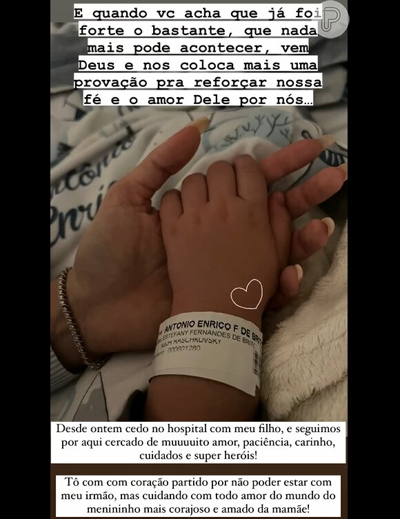 Sthefany Brito revelou que o filho de 2 anos está no hospital desde domingo 24 de setembro de 2023