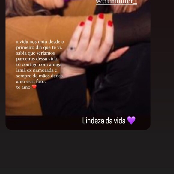 Titi Müller e Lívia Lobato mantêm amizade após separação