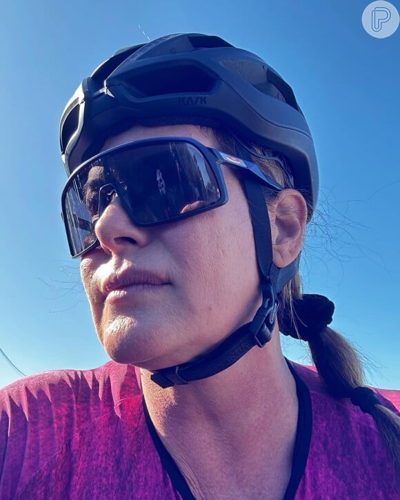 Renata Ceribelli tem feito ciclismo durante viagem de férias na Itália