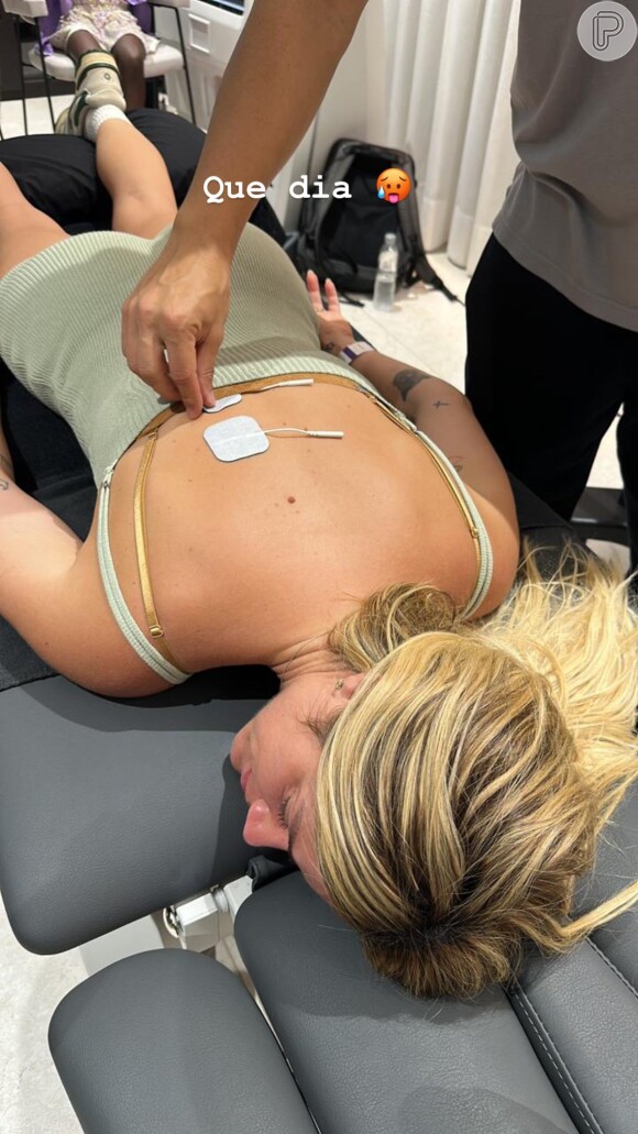 Giovanna Ewbank teve um crise de coluna e recorreu a um quiroprata