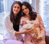 Bruna Biancardi posou com a irmã e a filha logo após o parto