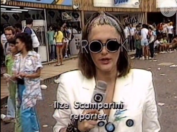 Ilze Scamparini surgiu com glitter no cabelo e óculos de plástico para o primeiro Rock in Rio. Jornalista ingressou na Globo nos anos 1980