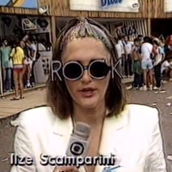 Ilze Scamparini surgiu com glitter no cabelo e óculos de plástico para o primeiro Rock in Rio. Jornalista ingressou na Globo nos anos 1980