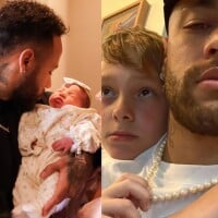 Neymar se derrete por Mavie e Davi Lucca em homenagem pelo Dia das Crianças. Fotos!