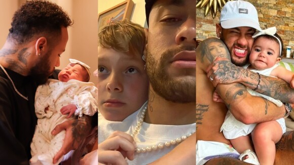 Neymar se derrete por Mavie e Davi Lucca em homenagem pelo Dia das Crianças. Fotos!