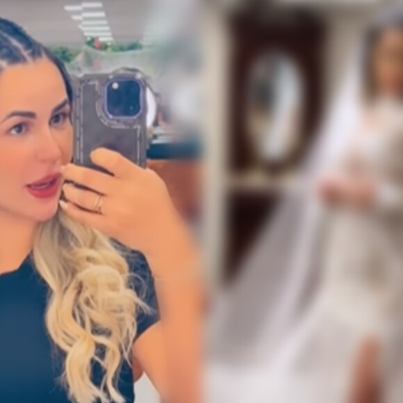 Vestido de noiva da Deolane? Influenciadora mostra cintura fina após lipo LAD e ironiza: 'Vá orar menina'