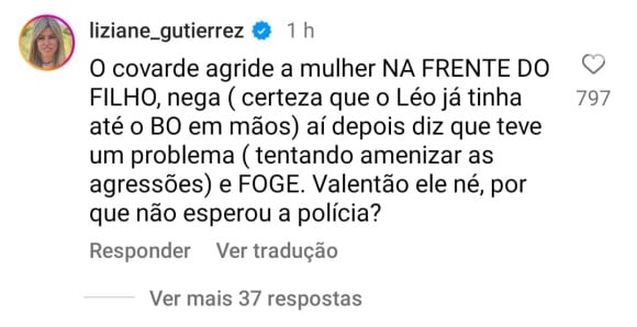 Liziane Gutierrez, participante de 'A Fazenda 13', também opinou sobre o drama de Ana Hickmann