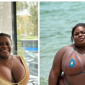 Jojo Todynho antes e depois da cirurgia bariátrica: cantora publicou uma montagem recentemente para exibir a perda de peso